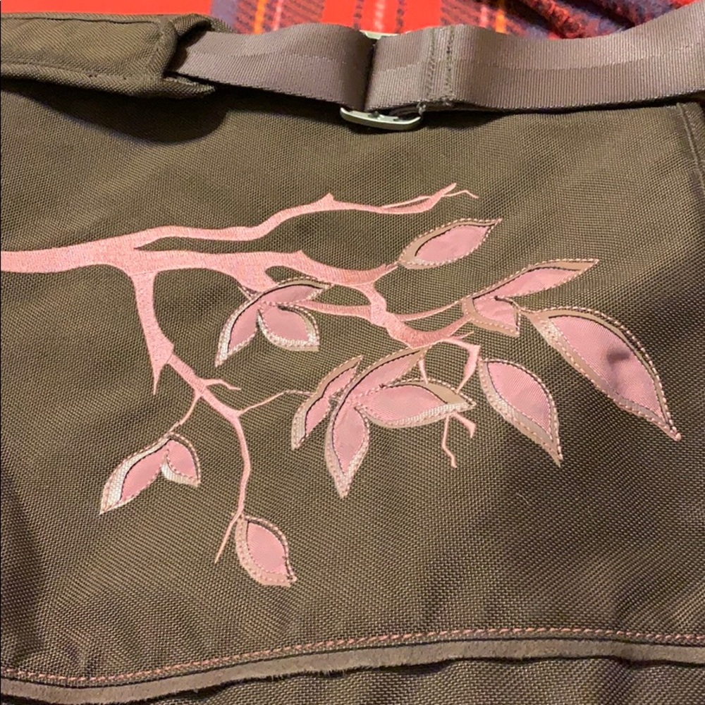 rumi haiku brown/mauve large messenger bag-perfect